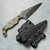 Stroup Knives Mini Fixed Blade Tan G10 Handle Dark Acidwashed Blade