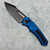 Heretic Knives Pariah Manual Button Lock S/E Blue Handle Standard DLC Blade H046-6A-BLU