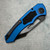 Heretic Knives Pariah Manual Button Lock S/E Blue Handle Standard DLC Blade H046-6A-BLU