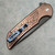Pro-Tech Mordax Button Lock Flipper Facebook Exclusive Rose Gold 17-4 Steel Nexus Textured Handle Vegas Forge Sharktooth Damascus Mosaic Button