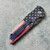 Pro-Tech  TR-3 Antique Flag Aluminum Handle Eggerling Carbon Mosaic Damascus Blade Pearl Button