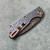 Pro-Tech Strider PT+ Auto Unique Anodized Blue/Rose Gold Gridlock Titanium Handle Chad Nichols Damascus Blade