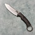 Harm Edged Tools Custom SD Ring Fixed Blade Copper Carbon Fiber Handles Satin Blade