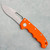 Demko MG AD20S V2 Kopis Shark Lock Finger Groove Peel Ply Orange G10 Handle Stonewash 20CV Blade