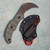 Bastinelli Creations Primal Fixed Blade Green Micarta Handle Black PVD Part Serrated Blade