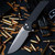 Pro-Tech Mordax Button Lock Flipper Gridlock Textured Black Handle Stonewash Magnacut Blade MX105-GRIDLOCK
