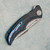 Brian Tighe Custom Tighe Down Button Lock Flipper Arctic Storm Fat Carbon Integral Handle Damasteel Blade