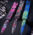 Microtech Combat Troodon D/E Gen III Green Mamba/PW Blue Light Blue Splatter Standard Signature Series 1142-1GMPWBKSPLS