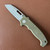 Demko MG AD20 Sharks Foot Shark Lock OD Green G10 Handle Stonewash 3V Blade