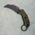 Reate Knives EXO-K Button Lock Karambit Gravity Knife Green Handle Black Blade w/ Trainer