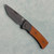 Chaves Knives Slip Joint T/E Grey PVD Titanium Handle w/ Natural Linen Micarta Inlays Grey PVD Blade