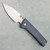 Chaves Knives Scapegoat Street Framelock S/E Blue Stonewash Titanium Half Rocked Handle Satin M390 Blade ST/SG/SWTI/BF/HR/BLU