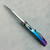 Tuch Knives Coho Jack Liner Lock Burgundy Linen Micarta Handle w/ Abalone Inlays Teal/Violet Fade Titanium Liners Hand Satin Blade
