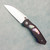 Tuch Knives Coho Jack Liner Lock Burgundy Linen Micarta Handle w/ Abalone Inlays Teal/Violet Fade Titanium Liners Hand Satin Blade