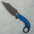 Bat Cave Blades Karambat Fixed Blade Blue Titanium Rising Sun Textured Handle Cobalt Cerakote Blade