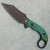 Bat Cave Blades Karambat Fixed Blade Green Titanium Handle Cobalt Cerakote Blade