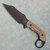 Bat Cave Blades Karambat Fixed Blade Natural Canvas Micarta Handle Cobalt Cerakote Blade