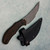 Bastinelli Creations Chopper S/E Fixed Blade Torched Micarta Handle Custom Serrated Dark Stonewash Blade