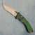 Microtech Marfione Select Amphibian RAM-LOK S/E Antique Green Frag Titanium Handles Bronzed Blade Bronze Titanium Accents 137RL-13FRMS1