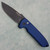 Pro-Tech Les George Rockeye Auto Solid Midnight Blue Handle DLC CPM-D2 Blade LG303-D2MB