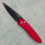 Pro-Tech Fight'n Rooster Newport Solid Red Handle DLC Blade