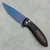 Pro-Tech Cambria 2 Flipper Button Lock Black Aluminum Handles w/ TechnoCarbo Black Inlay Denim PVD MagnaCut Blade CF2103-LTD DENIM TC