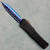 Marfione Custom Combat Troodon LT D/E Black Hefted Alloy Handle Bronze Hardware w/ Flamed Titanium Accent Blued Bertie Rietveld Dragonskin Ball Bearing Damascus Blade