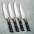 Microtech Steak Knife Set Black G-10 Handle w/ Bead Blast Titanium Bolster Stonewash Standard 3600B-10SETBK