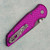 Pro-Tech TR-3 Integrity Button Lock Relic Textured Purple Handle Damascus Blade (Consignment)