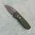 Pro-Tech Runt 5 Wharncliffe Textured Green Handle Acid Wash Blade (Consignment)