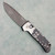 Pro-Tech Terzuola ATCF Monochrome Custom Auto Steel Two Tone DLC/Satin Frame w/ White Storm Fat Carbon Inlays Nichols Damascus Blade Pearl Button 2023-ATCF-ENTHUSIANT (Pre-owned)