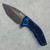 Heretic Knives Medusa Manual Tanto Blue w/ Black Grip Tape Inlays DLC Blade H009-6A-BLU