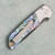 Pro-Tech Terzuola ATCF Steel Custom Auto Hand Satin 416 Stainless Steel Frame w/ Presentation Grade Mosaic Abalone Inlays Chad Nichols Damascus Blade Abalone Button 2022-ATCF-001CUSTOMLTD