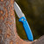 Pro-Tech Les George Rockeye Auto Solid Blue Handle Stonewashed MagnaCut Blade LG3101-BLUE