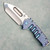 Medford Praetorian Ti Tanto Frame Lock Teal w/ Brushed Violet Dragon Skin Titanium Handles Tumbled Blade w/ Jimped Spine