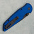 Pro-Tech TR-3 Integrity Button Lock Relic Textured Blue Handle DLC Blade INT106-BLUE (Pre-owned)