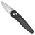 Pro-Tech Half Breed Black Handle w/ Carbon Fiber Stonewash Blade 3615