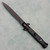 Frank Beltrame 9" Italian Stiletto Auto Teflon Coated Sim Carbon Fiber Handles Black Flat Blade