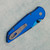 Pro-Tech TR-3 Integrity Button Lock Blue Handle w/ Aftermarket Chad Nichols Zircuti Inlay Sapphire Blue Blade (Consignment)