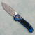 Microtech Marfione Select LUDT T/E Gen III Antique Blue Titanium Handle w/ Black Grip Tape Inlays Apocalyptic Part Serrated 1136-11APMS4