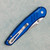Pro-Tech Avalon Button Lock Knurled Blue Handle Satin Blade CCKSS26.AVALON.1