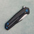 NCC Knives Ragnarok V1 Frame Lock Flipper Black/Blue 3D Zipper/Chevron Contour Titanium Handles Acidwash Blade w/ Satin Flats Harpoon Blade