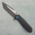 NCC Knives Ragnarok V1 Frame Lock Flipper Black/Blue 3D Zipper/Chevron Contour Titanium Handles Acidwash Blade w/ Satin Flats Harpoon Blade
