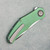 Holt Bladeworks Renegade Prestige Inset Lock Pinstripes Green Titanium Handle Near Mirror Vanax Blade Zirconium Collars
