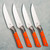 Microtech Steak Knife Set Ember G-10 Handle w/ Bead Blast Titanium Bolster Stonewash Standard 3600B-10SETEM