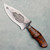 Jan Hafinec Custom Fixed Blade Ironwood Handle Punisher / Spider Flamed Hamon D/E Dagger Blade