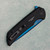 Pro-Tech Mordax Button Lock Flipper Solid Black Handle Sapphire Blue Magnacut Blade CAL26.MORDAX.1