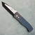Pro-Tech 2024 Emerson Custom 006 CQC7 Auto Jigged Blue Titanium Handle Two Tone DLC Satin Tanto Chisel Ground Blade