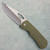 McNees Knives Dixon Frame Lock Diamond Pattern Green/Bronze Titanium Handle Satin Stonewash Magnacut Blade Satin Hardware