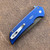 Pro-Tech Mordax Button Lock Flipper Solid Navy Handle Smoky Gray DLC 20CV Blade BST26.MORDAX.2